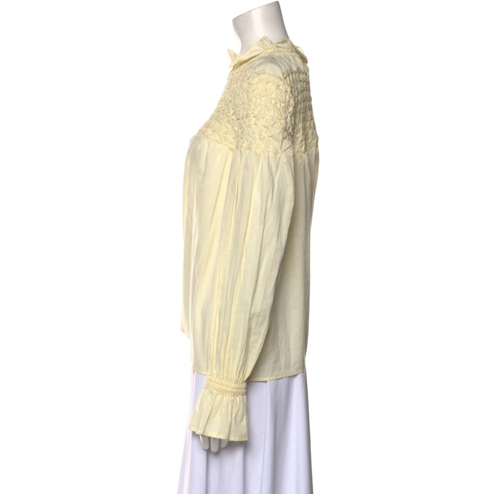 Merlette Majorelle Pale Yellow Smocked Long Sleeve Blouse - Picture 2 of 8